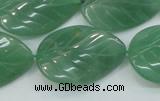 CAJ57 15.5 inches 22*30mm twisted leaf green aventurine jade beads