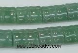 CAJ59 15.5 inches 13*18mm flat bamboo green aventurine jade beads