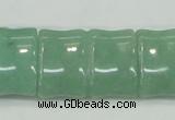 CAJ61 15.5 inches 22*30mm flat bamboo green aventurine jade beads