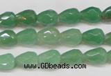 CAJ638 15.5 inches 8*10mm faceted teardrop green aventurine beads