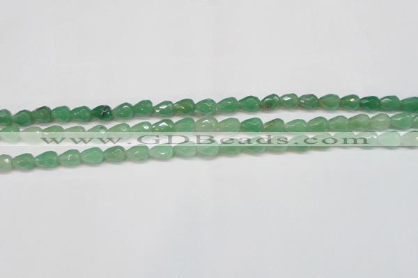 CAJ638 15.5 inches 8*10mm faceted teardrop green aventurine beads