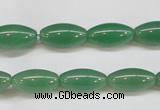 CAJ646 15.5 inches 8*16mm rice green aventurine beads