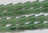 CAJ660 15.5 inches 8*10mm cone green aventurine beads