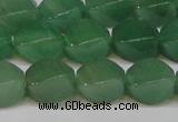 CAJ666 15.5 inches 10*14mm twisted rice green aventurine beads