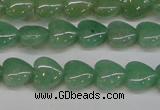 CAJ684 15.5 inches 10*10mm heart green aventurine beads