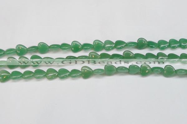 CAJ686 15.5 inches 14*14mm heart green aventurine beads