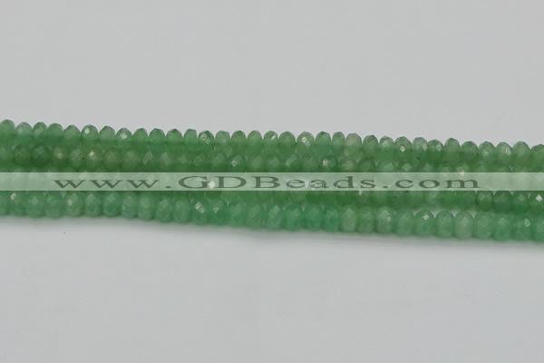 CAJ701 15.5 inches 4*6mm faceted rondelle green aventurine beads