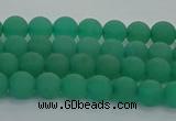 CAJ710 15.5 inches 4mm round matte green aventurine beads