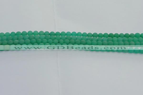 CAJ710 15.5 inches 4mm round matte green aventurine beads