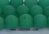 CAJ714 15.5 inches 12mm round matte green aventurine beads