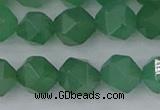 CAJ733 15.5 inches 10mm faceted nuggets green aventurine beads