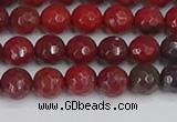 CAJ759 15.5 inches 6mm faceted round apple jasper beads