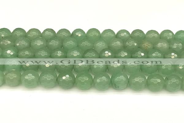 CAJ832 15 inches 10mm faceted round green aventurine beads