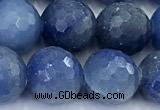 CAJ856 15 inches 10mm faceted round blue aventurine beads