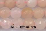 CAJ857 15 inches 6mm faceted round pink aventurine beads