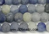 CAJ875 15 inches 4mm round matte blue aventurine beads