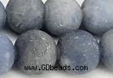 CAJ878 15 inches 10mm round matte blue aventurine beads