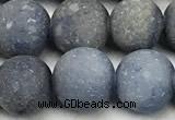 CAJ879 15 inches 12mm round matte blue aventurine beads