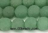 CAJ881 15 inches 6mm round matte green aventurine beads