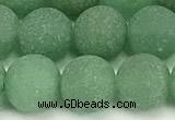 CAJ884 15 inches 12mm round matte green aventurine beads