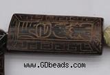 CAL08 14.5 inches 25*52mm carved rectangle agalmatolite beads