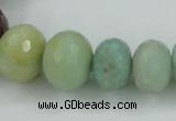 CAM107 15.5 inches multi-size faceted rondelle amazonite gemstone beads