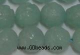 CAM1126 15.5 inches 16mm carved round amazonite beads wholesale