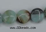 CAM122 15.5 inches 16mm flat round amazonite gemstone beads