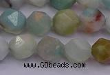 CAM1413 15.5 inches 10mm faceted nuggets amazonite gemstone beads