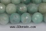 CAM1453 15.5 inches 10mm faceted round amazonite gemstone beads