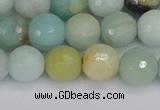 CAM1461 15.5 inches 10mm faceted round amazonite beads wholesale