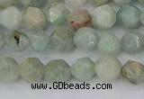 CAM1472 15.5 inches 6mm faceted nuggets Brazilian amazonite beads