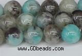 CAM1482 15.5 inches 8mm round Madagascar black amazonite beads