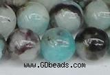 CAM1485 15.5 inches 14mm round Madagascar black amazonite beads