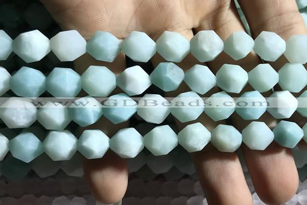 CAM1496 15.5 inches 12mm faceted nuggets amazonite beads wholesale