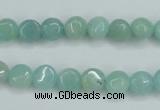 CAM151 15.5 inches 8mm flat round amazonite gemstone beads