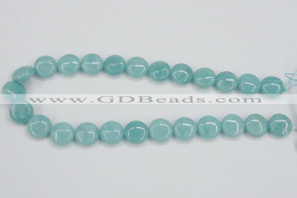 CAM152 15.5 inches 16mm flat round amazonite gemstone beads