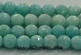 CAM1521 15.5 inches 6mm faceted round natural peru amazonite beads