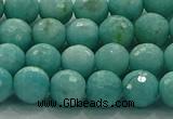 CAM1522 15.5 inches 8mm faceted round natural peru amazonite beads