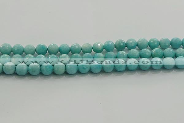 CAM1523 15.5 inches 10mm faceted round natural peru amazonite beads