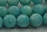 CAM1524 15.5 inches 12mm faceted round natural peru amazonite beads