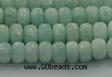 CAM1542 15.5 inches 5*8mm faceted rondelle peru amazonite beads