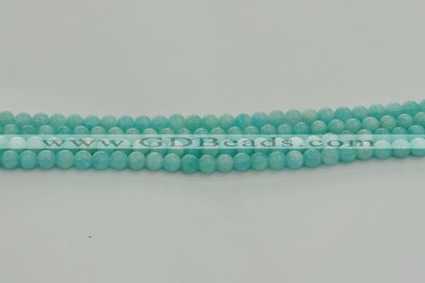 CAM1550 15.5 inches 4mm round natural peru amazonite beads