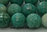 CAM1585 15.5 inches 14mm faceted round Russian amazonite beads