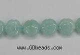 CAM159 15.5 inches 12mm carved flower amazonite gemstone beads