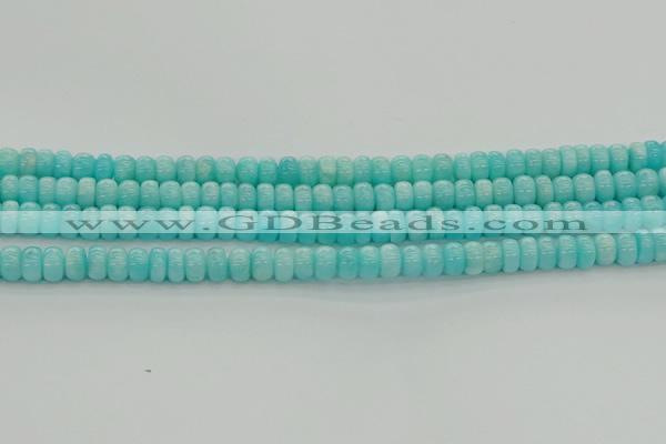 CAM1601 15.5 inches 4*6mm rondelle natural peru amazonite beads