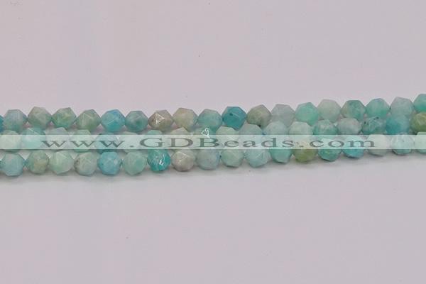 CAM1622 15.5 inches 8mm faceted nuggets amazonite gemstone beads