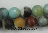 CAM165 15.5 inches 14mm faceted round amazonite gemstone beads