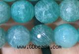 CAM1663 15.5 inches 10mm faceted round Russian amazonite beads