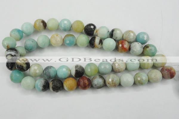 CAM168 15.5 inches 20mm faceted round amazonite gemstone beads